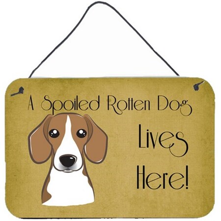 Carolines Treasures Beagle Spoiled Dog Lives Here Wall and Door Hanging Prints BB1487DS812